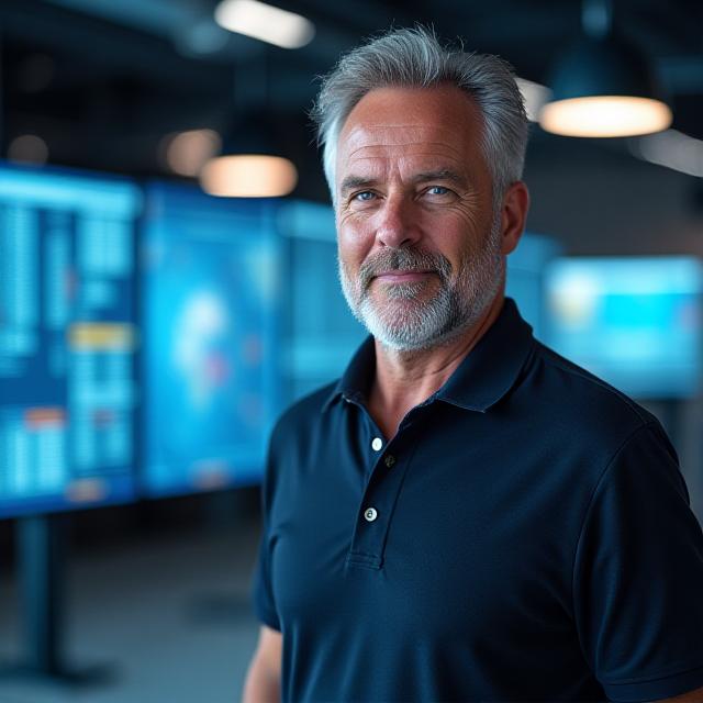 Professional logistics consultant analyzing global supply chain routes